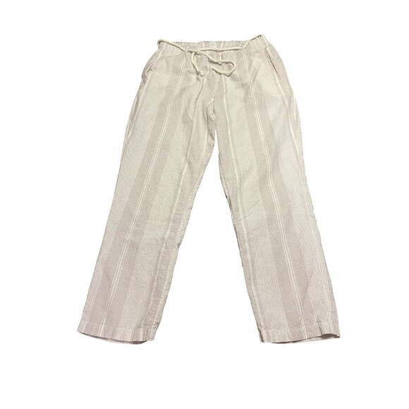 ⭐️SIGRID OLSEN Striped Linen Coastal Pants Large EUC!⭐️ - Picture 1 of 5